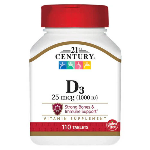 21st Century Vitamin D3 – Bone, Teeth & Immune Support (25 mcg / 50 mcg / 125 mcg), 100–110 Tablets - Image 2