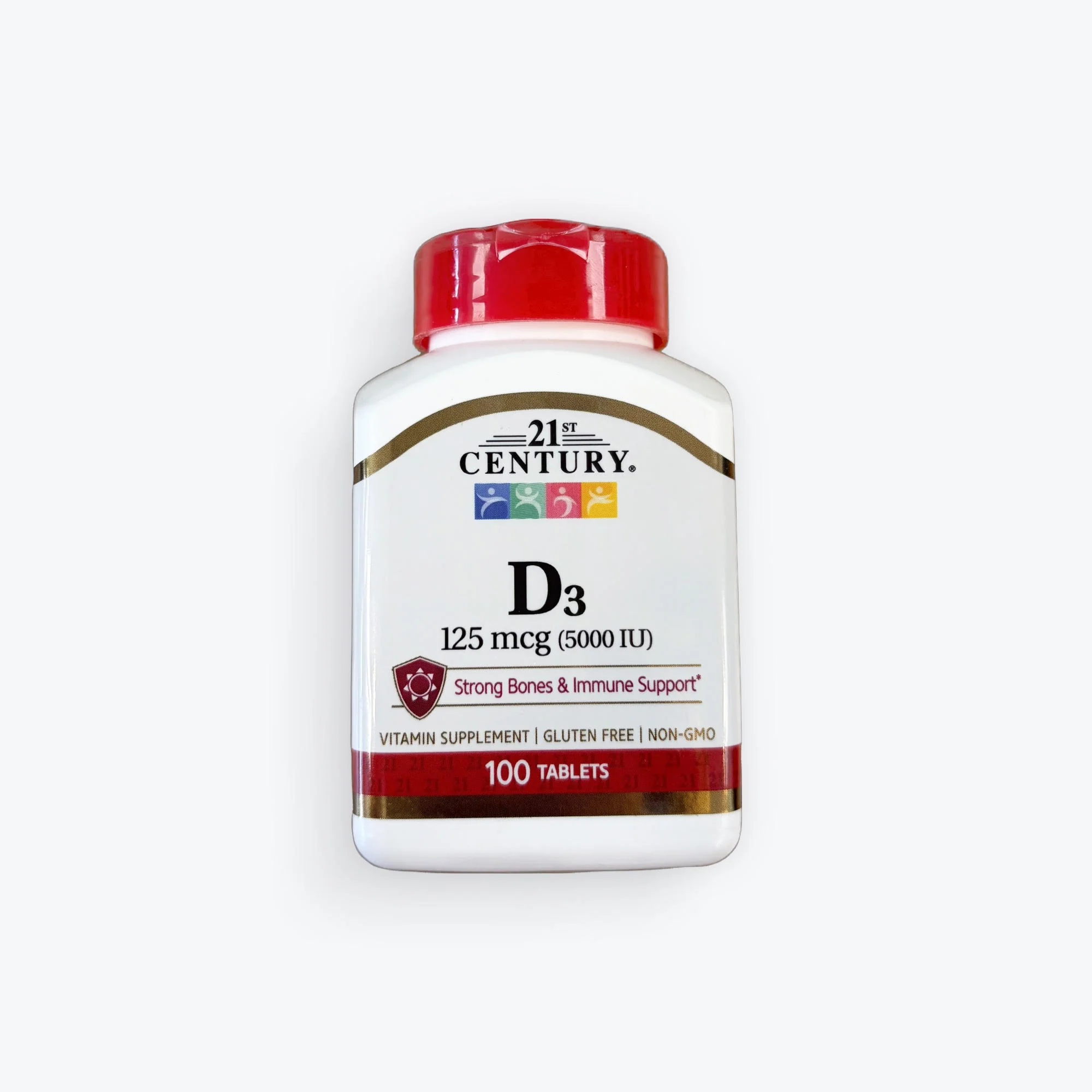 21st Century Vitamin D3 – Bone, Teeth & Immune Support (25 mcg / 50 mcg / 125 mcg), 100–110 Tablets - Image 3