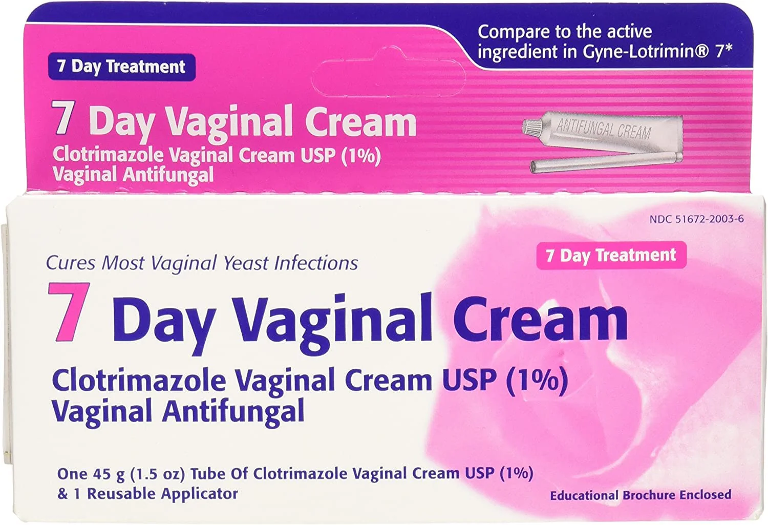 7 Day Vaginal Cream – Clotrimazole 1%, 1.5 oz (45 g)