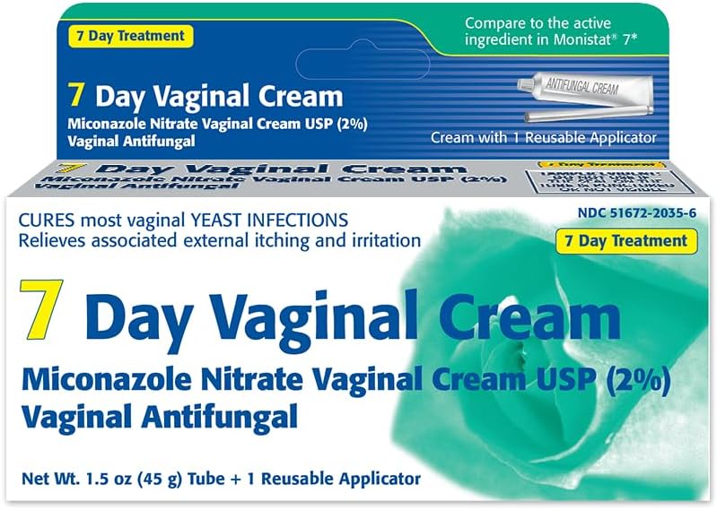 7 Day Vaginal Cream – Miconazole Nitrate 2%, 1.5 oz (45 g)