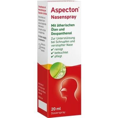 ASPECTON Nasal Spray 1.5% Saline Solution, 20 ml Hypertonic Sea Salt Nasal Spray with Dexpanthenol & Essential Oils