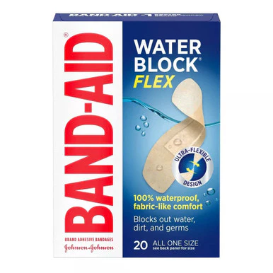 Band-Aid® Water Block Flex Waterproof Adhesive Bandages – 20 Count