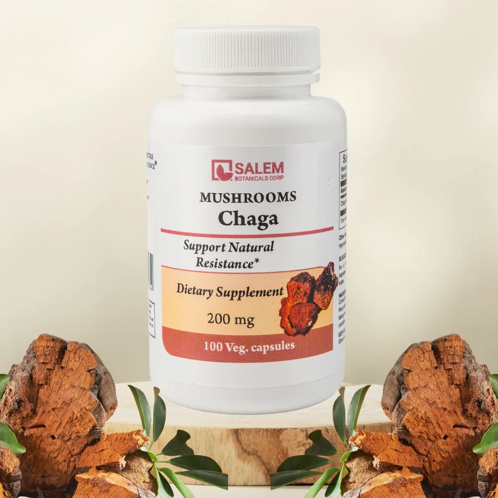Chaga 200 mg Capsules, 100 ct