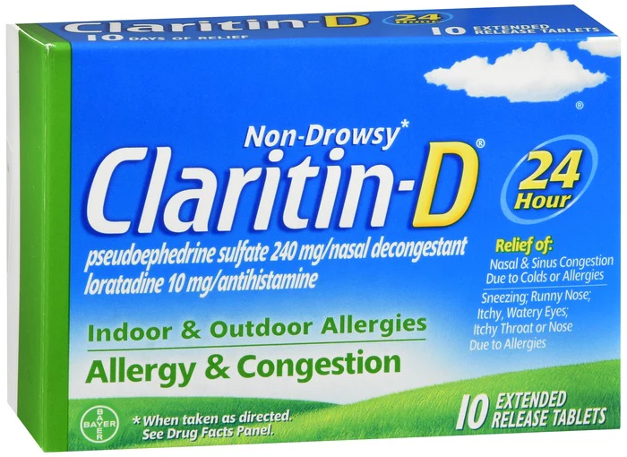 Claritin-D 24 Hour Allergy; Congestion Relief Tablets – 10 Count