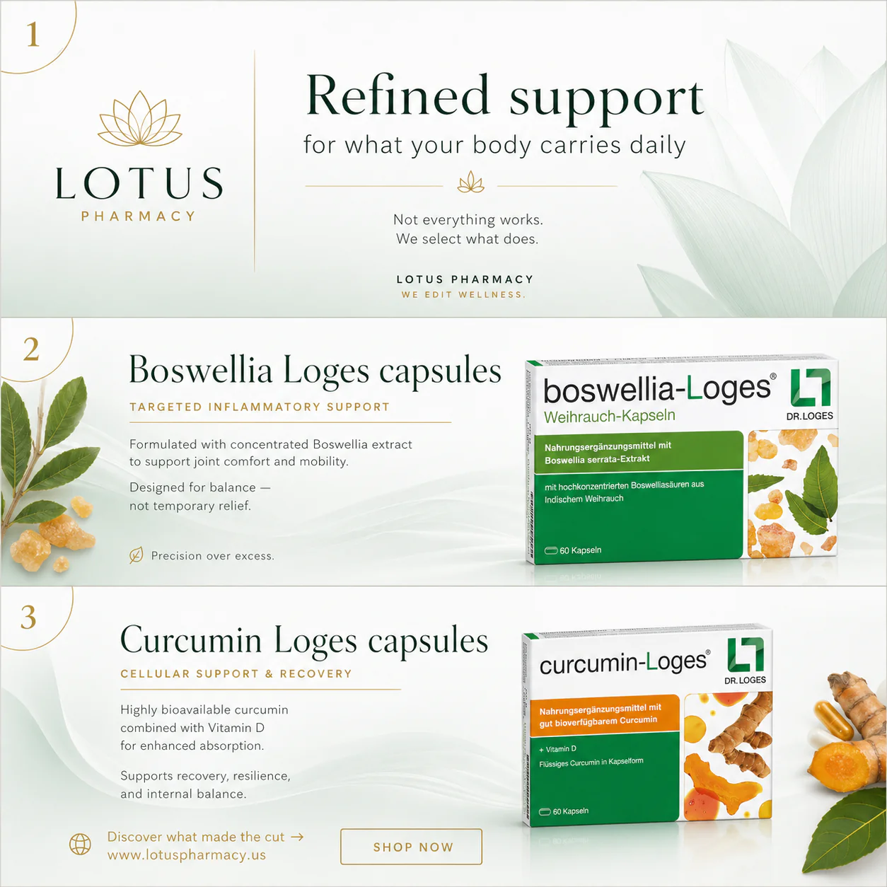 Curcumin-Loges Capsules, 60 ct High-Absorption Turmeric (Curcumin) for Joint, Inflammation & Digestive Support - Image 2