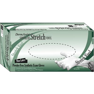 DermAssist⢠Synthetic Stretch Vinyl Exam Gloves ā Powder Free, 100/Box