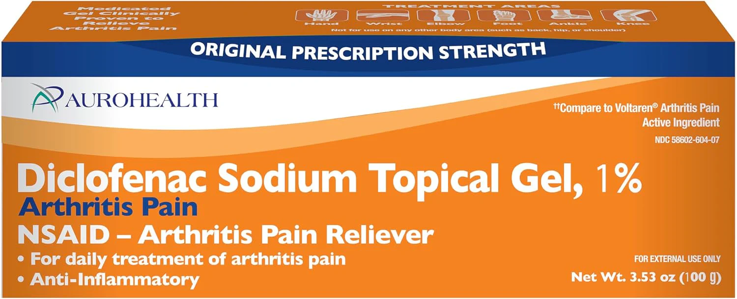 Diclofenac Sodium Topical Gel 1% – 3.53 oz (100 g) | Aurohealth