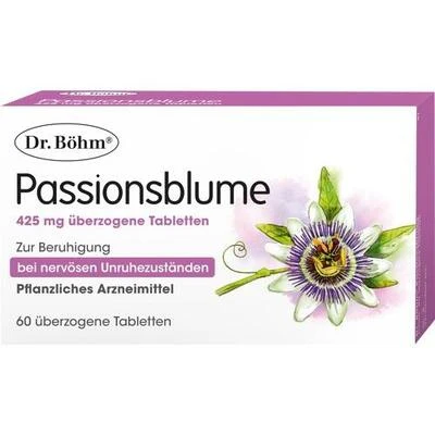 Dr. Böhm Passionsblume 425 mg Dragees, 60 ct Herbal Passionflower Tablets for Stress Relief & Nervous System Support