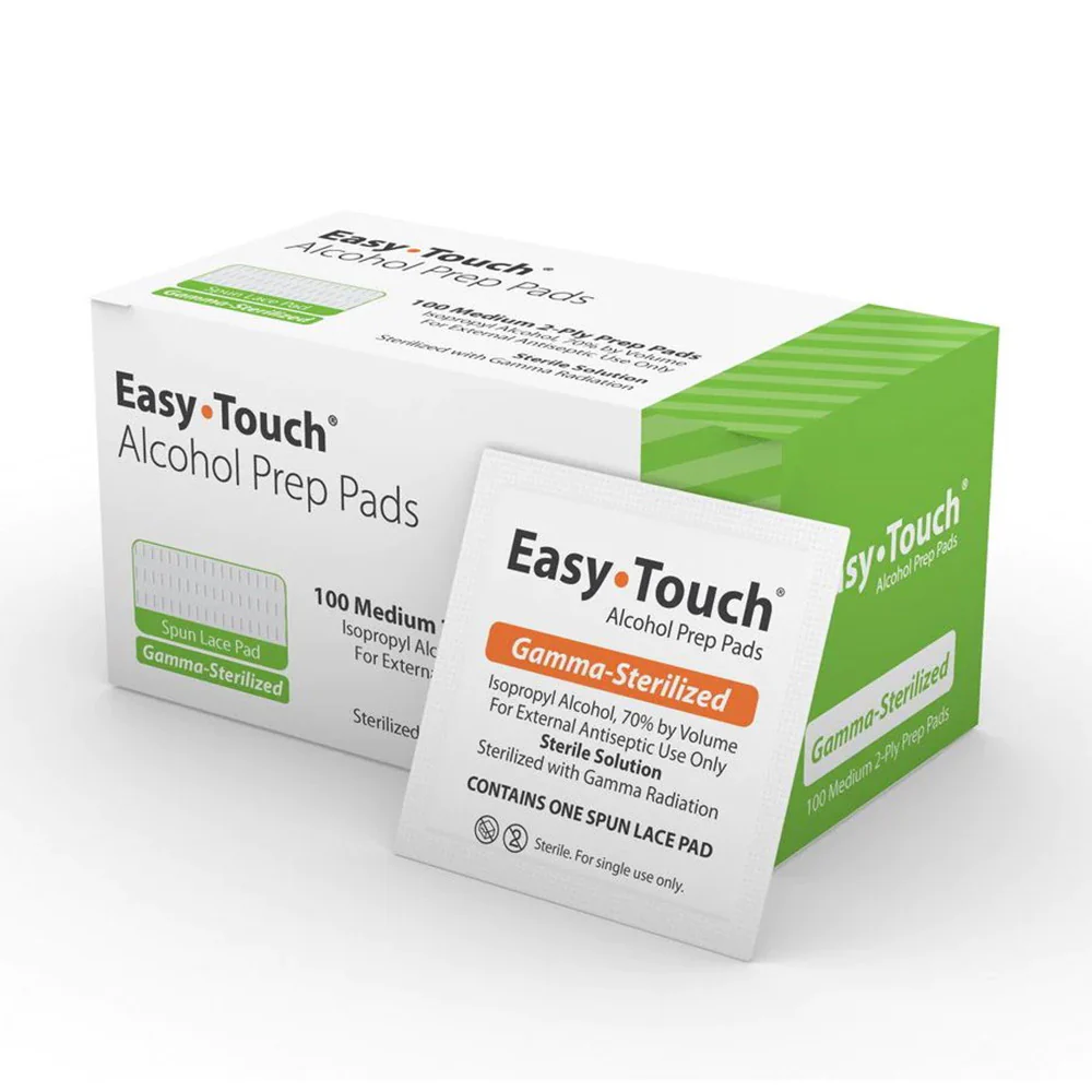 Easy Touch Alcohol Prep Pads Sterile Medium – 100 Count