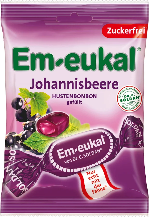 Em-Eukal Black Currant Sugar-Free Cough Drops, 75 g