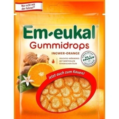 Em-eukal Gummidrops Ginger-Orange (zuckerhaltig), 90 g