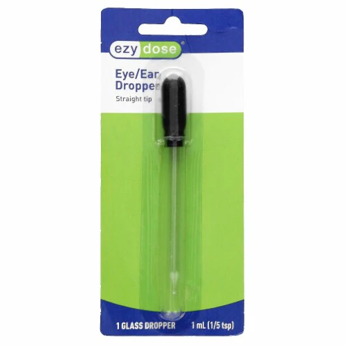 Ezy Dose® Eye/Ear Dropper Straight Tip – 1 Glass Dropper, 1 mL (1/5 tsp)
