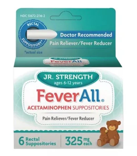 FeverAll® Acetaminophen Rectal Suppositories - 6 Suppositories - Image 2