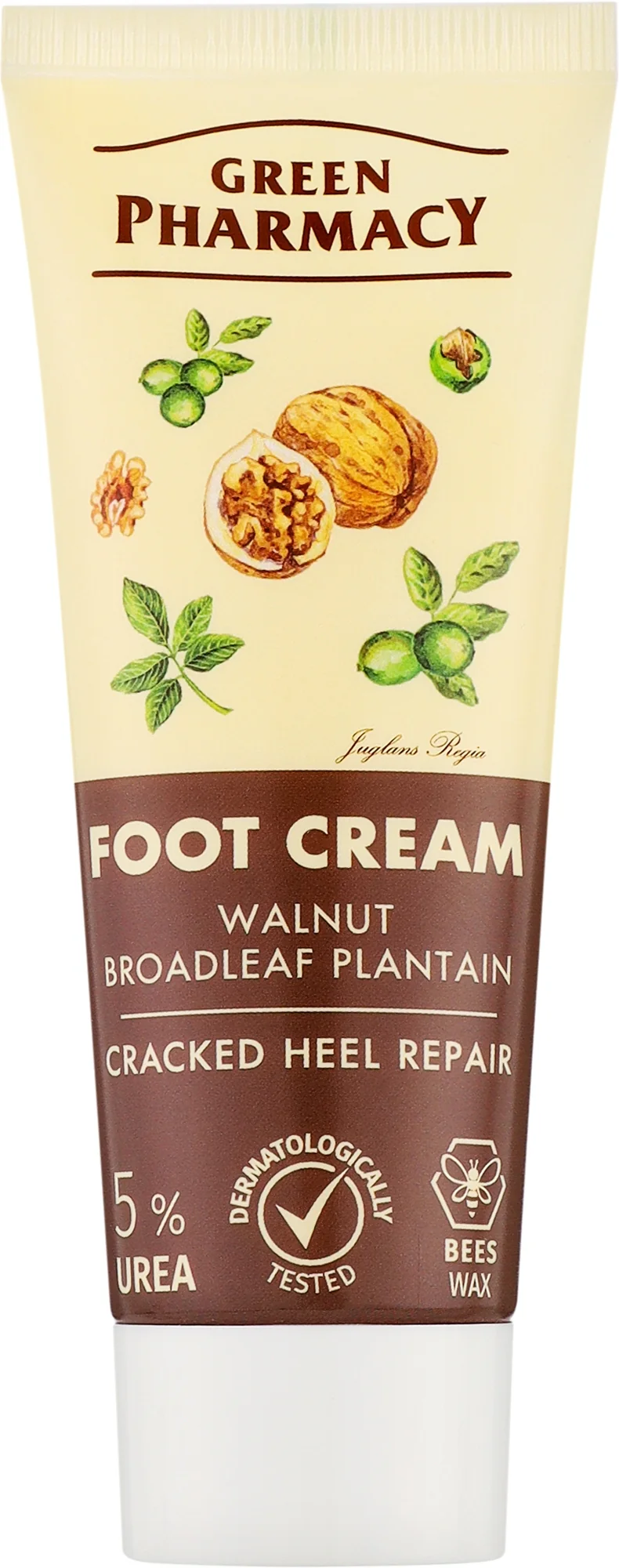 Green Pharmacy Foot Repair Cream with Walnut Oil & Broadleaf Plantain Extract – 75 ml