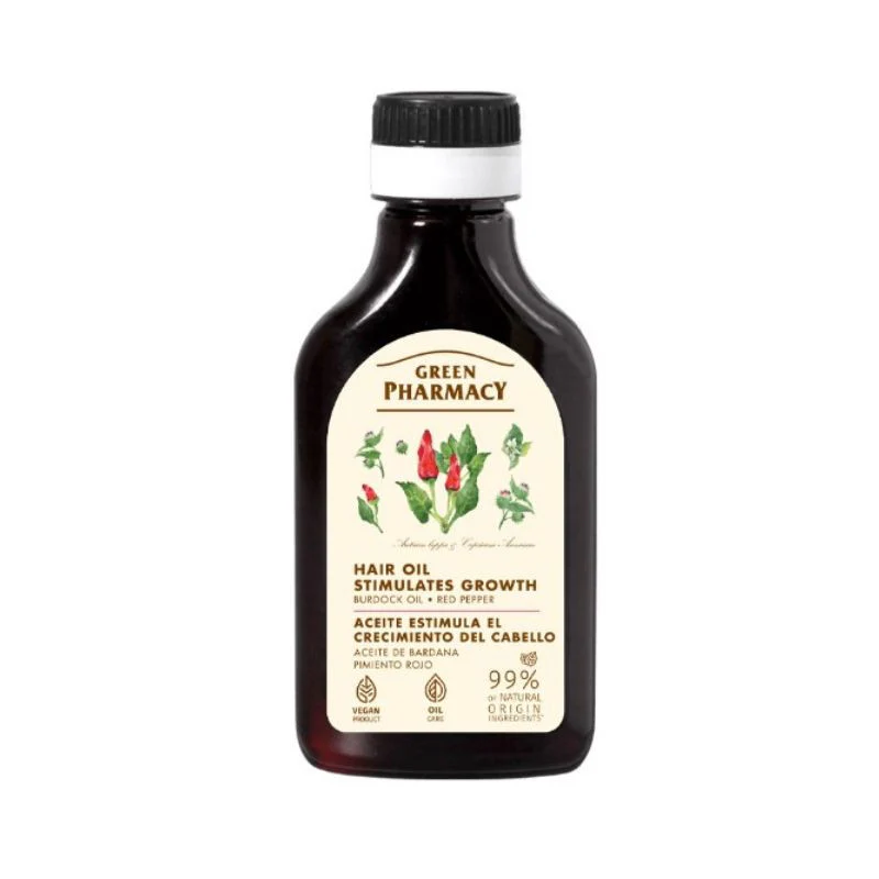 Green Pharmacy Stimulating Growth Oil with Red Pepper & Burdock – 100 ml
