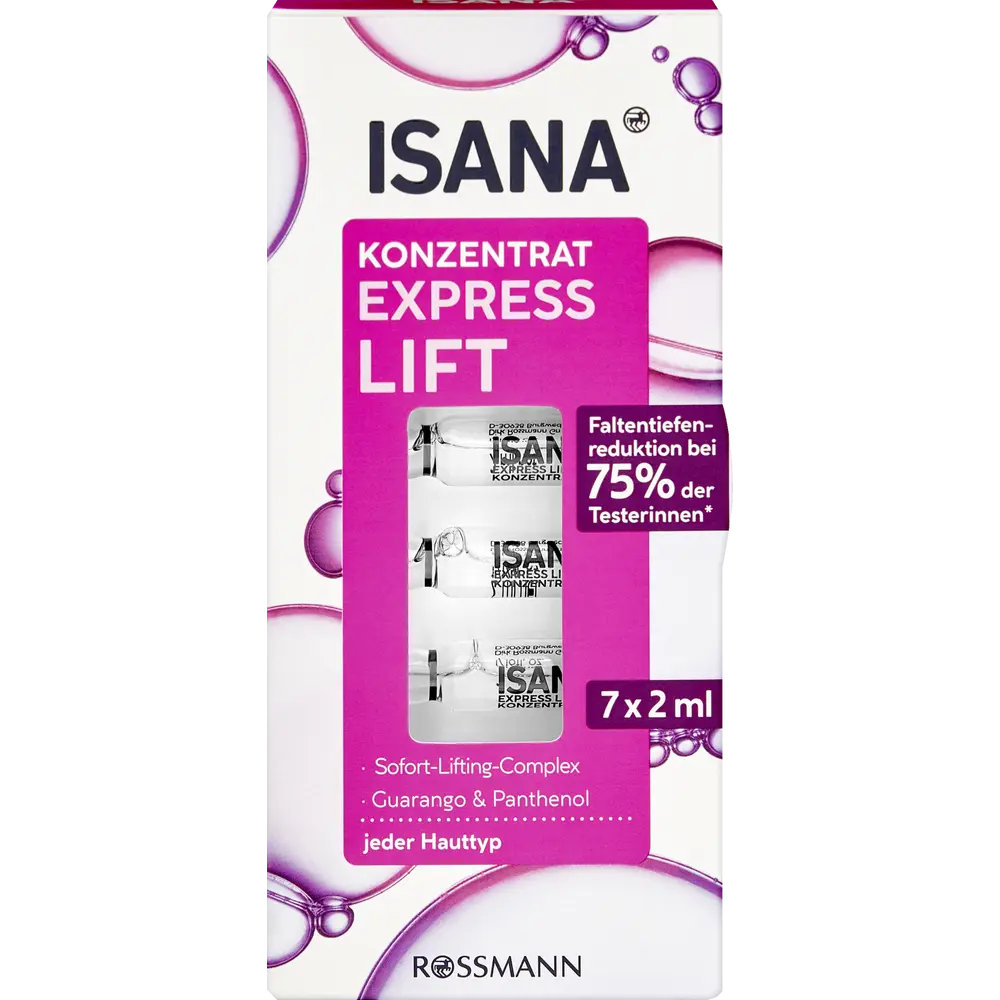 Isana Express Lift Concentrate, 7 × 2 ml  Firming Facial Ampoules for Smoother & More Elastic Skin