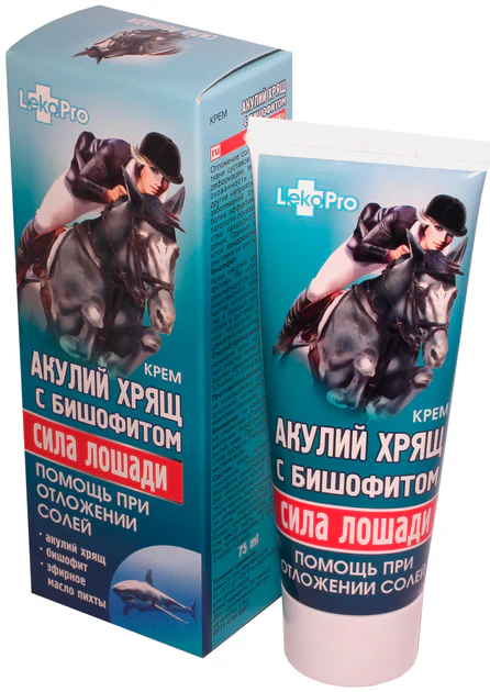 LekoPro Cream “Horse Power” with Shark Cartilage and Bishofit, 75 ml