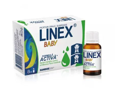 Linex Baby Drops, 8 ml Probiotic Drops for Infants & Toddlers – Gut Health, Colic & Immune Support