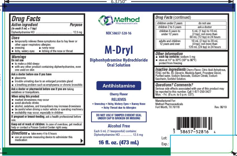 M-Dryl Liquid (Diphenhydramine HCl Oral Solution) – 16 fl oz (473 mL)