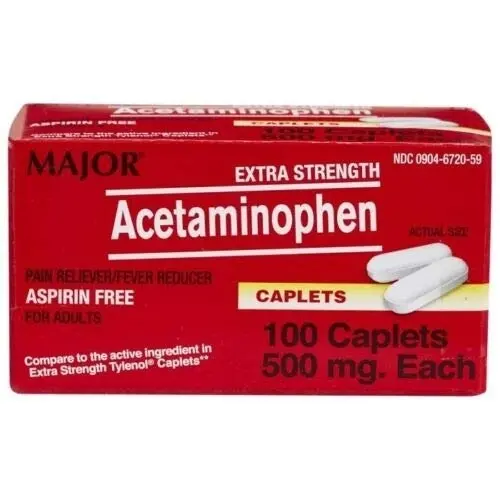 Major® Extra Strength Acetaminophen Caplets – 500 mg, 100 Caplets