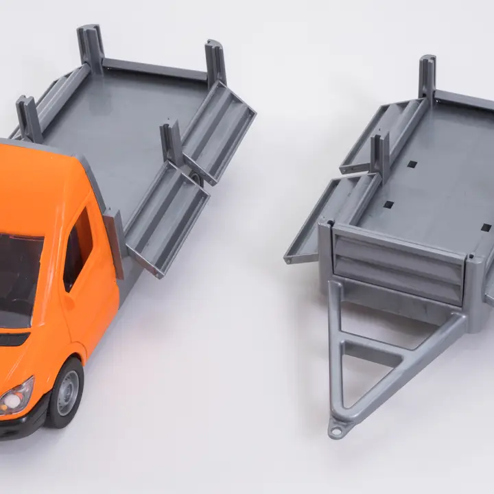 "Mercedes-Benz Sprinter", Collectable Trucks, Flatbed Truck with trailer orange - Image 2