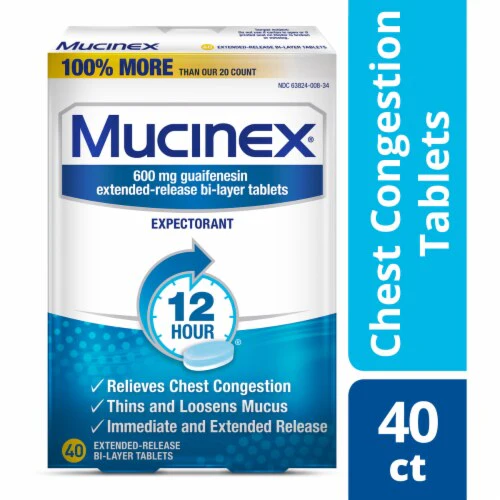 Mucinex 600 mg Extended-Release Tablets (12-Hour Expectorant) - Image 2