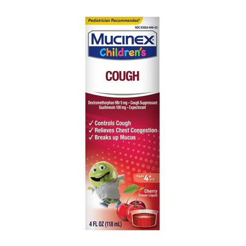 Mucinex Children's Cough Syrup Cherry – 4 fl oz (118 mL)