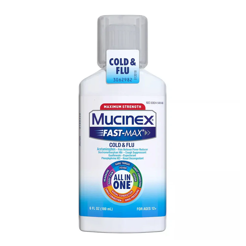 Mucinex Fast-Max Severe Cold & Flu Liquid – 6 fl oz (177 mL)