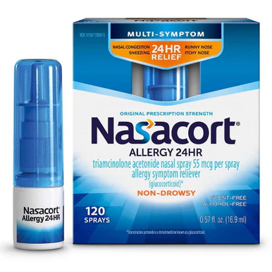 Nasacort® Allergy 24HR Multi-Symptom Nasal Spray – 120 Sprays (0.57 fl oz / 16.9 mL)
