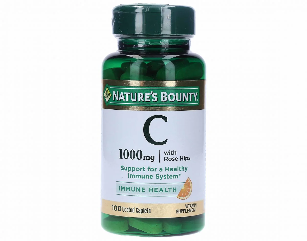 Nature's Bounty Vitamin C 1000 mg with Rose Hips – 100 Coated Caplets