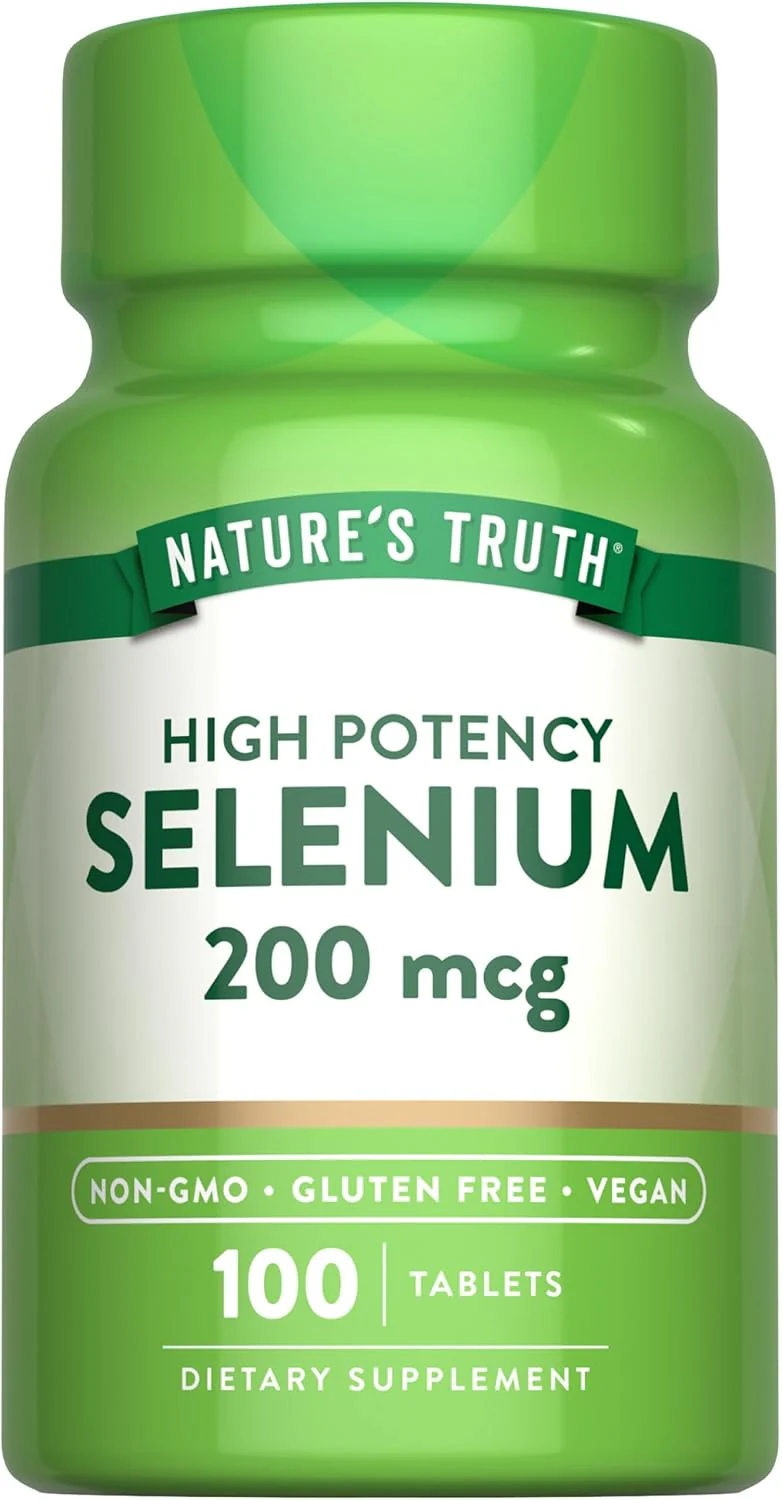 Nature's Truth Selenium 200 mcg – High Potency Antioxidant Support, 100 Vegan Tablets