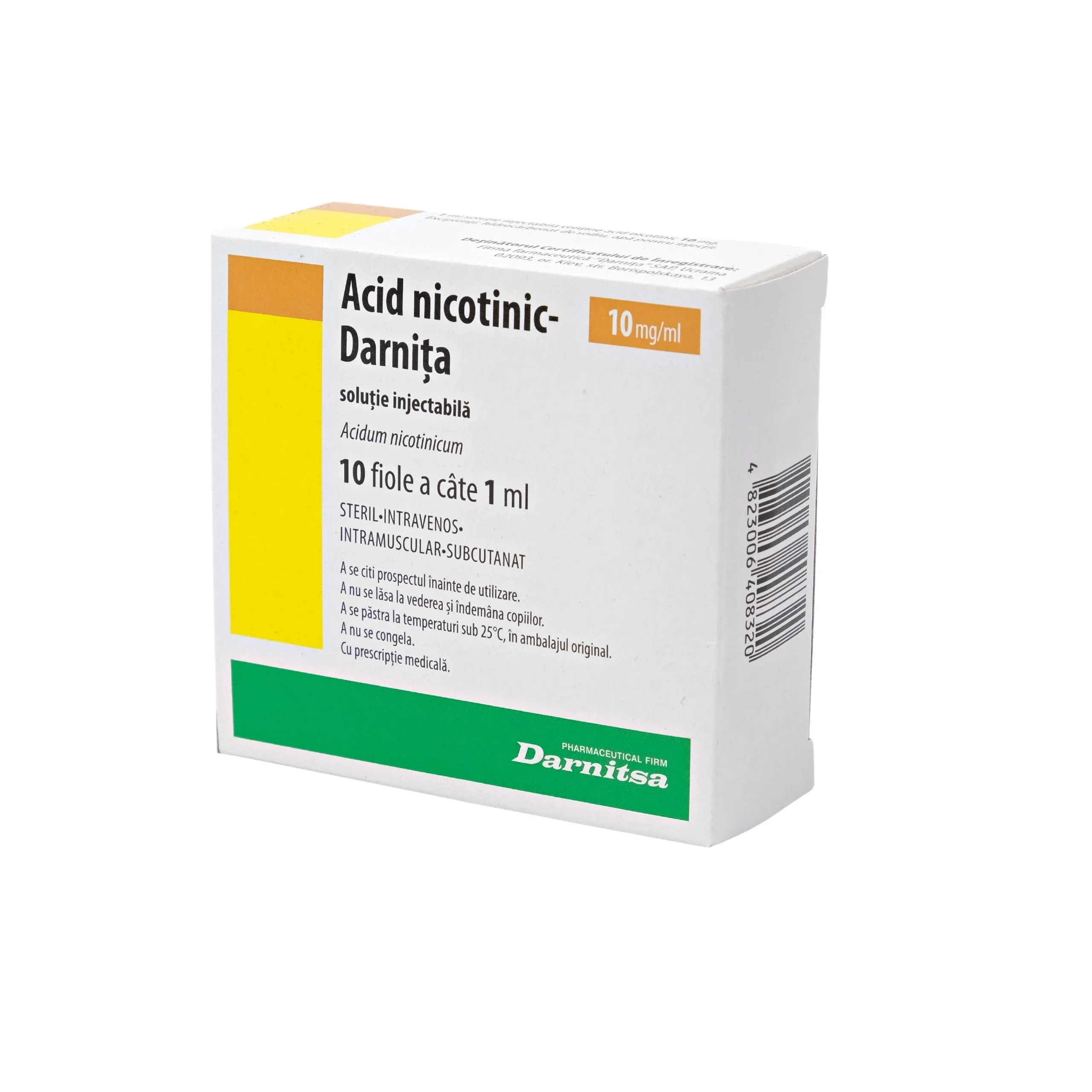 Nicotinic Acid 1% Injection Solution, 1 ml Ampoules × 10 Niacin (Vitamin B3) Injectable for Circulation & Metabolic Support