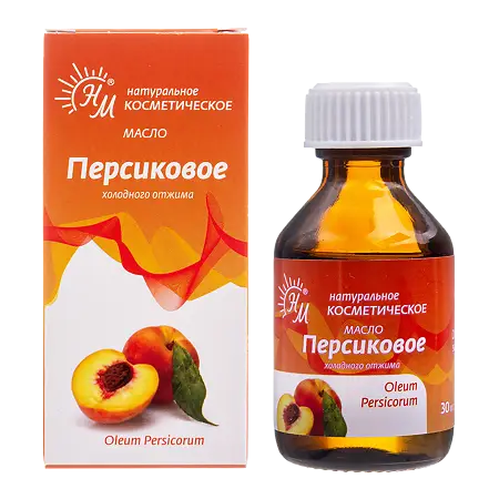 Peach Cosmetic Oil, 30 ml 100% Pure Lightweight Peach Kernel Oil for Face, Skin, Hair & Massage Care