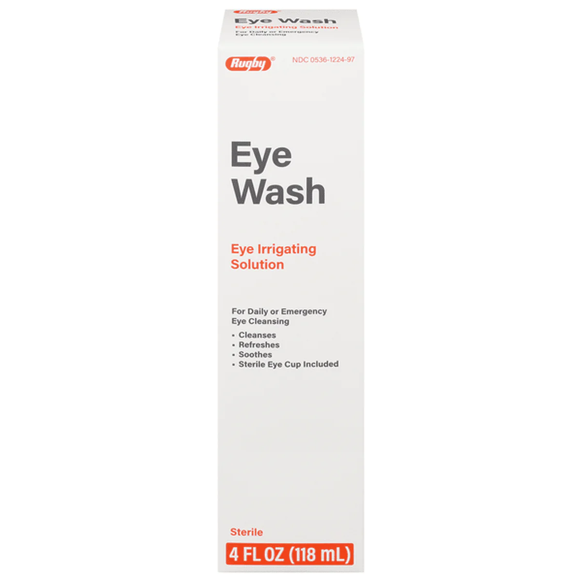 Rugby Sterile Eye Wash & Eye Irrigating Solution – 4 fl oz (118 mL)