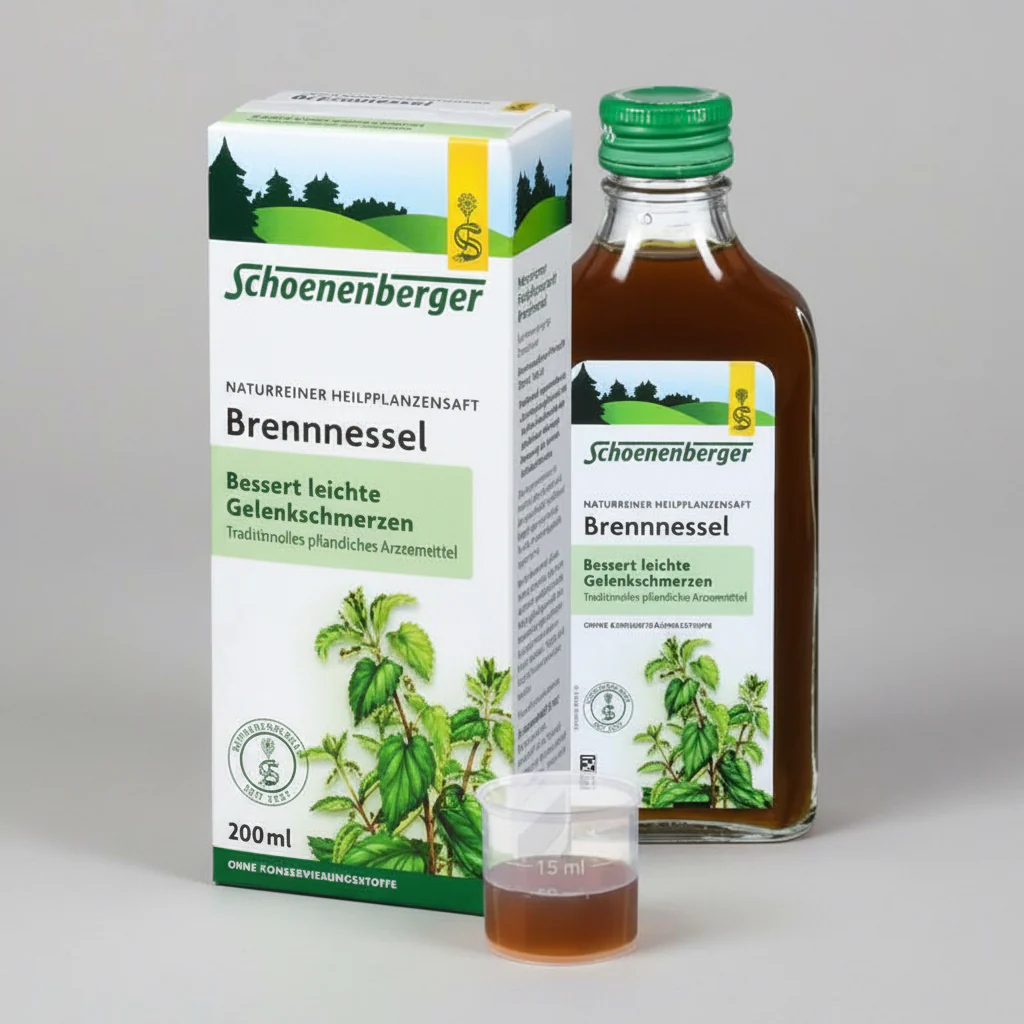 Schoenenberger Nettle Juice (Brennnesselsaft), 200 ml Pure Fresh-Pressed Herbal Juice for Urinary Tract Flushing & Joint Wellness Support