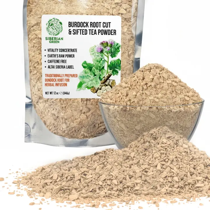Siberian Burdock Root Tea, 12 oz (340 g)  Cut & Sifted Burdock Root Herbal Tea with Arctium lappa