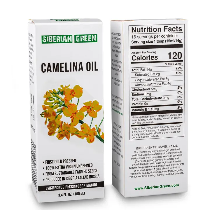 Siberian Camelina Oil | Extra Virgin Cold Pressed, 100 ml - Image 2