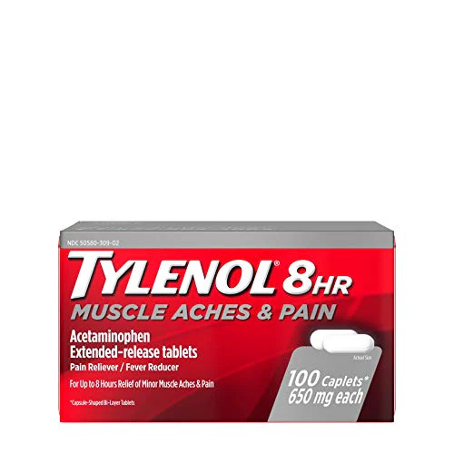 Tylenol® 8 Hour Muscle Aches & Pain – Acetaminophen 650 mg, 100 Caplets