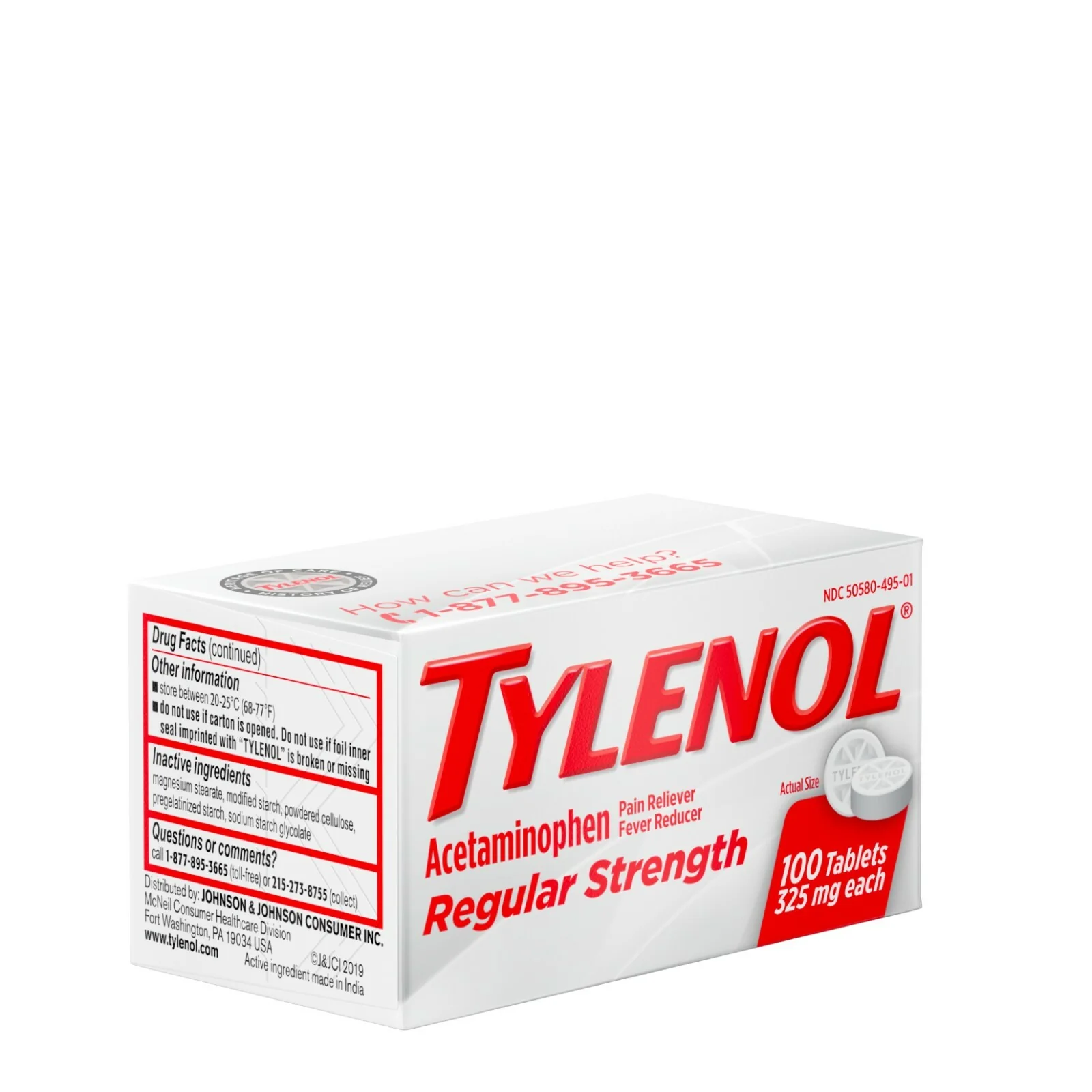 Tylenol® Regular Strength Tablets – Acetaminophen 325 mg, 100 Tablets