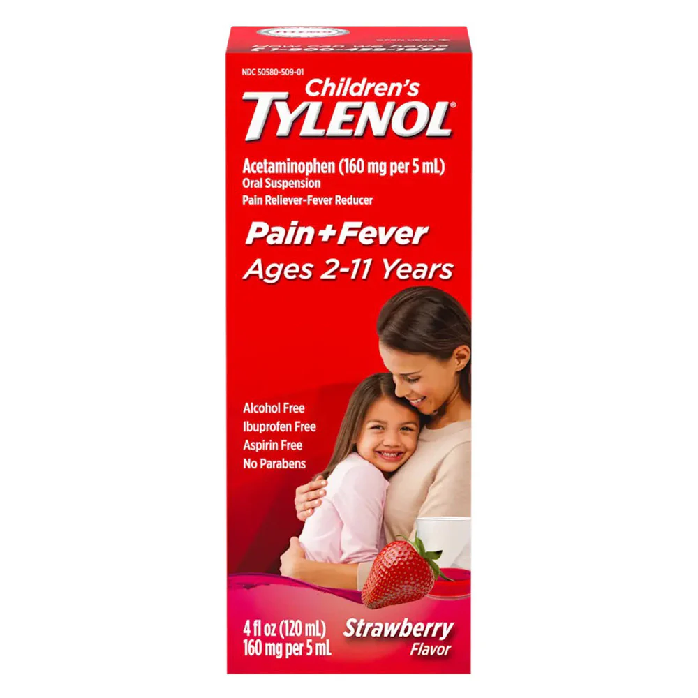 Tylenol Childrens Acetaminophen Oral Suspension for Pain and Fever Relief 4Oz (120ml)