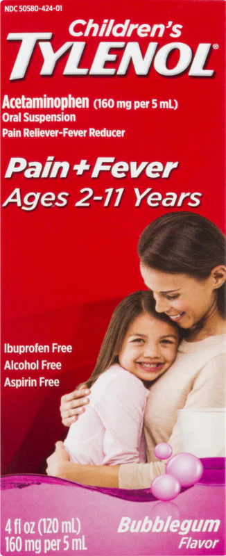 Tylenol Childrens Acetaminophen Oral Suspension for Pain and Fever Relief 4Oz (120ml) - Image 2
