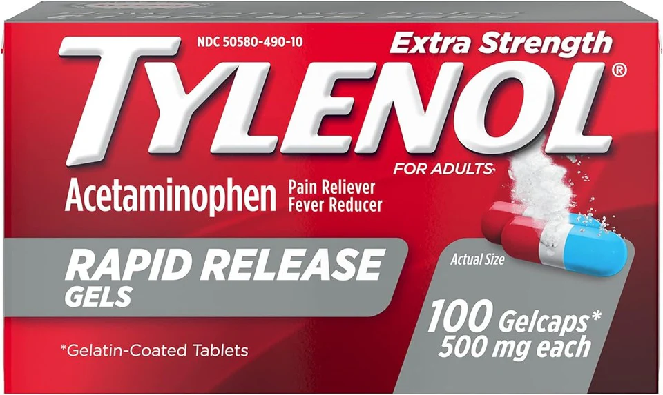 Tylenol Extra Strength Acetaminophen Rapid Release Gelcaps, 500 mg – 100 Count