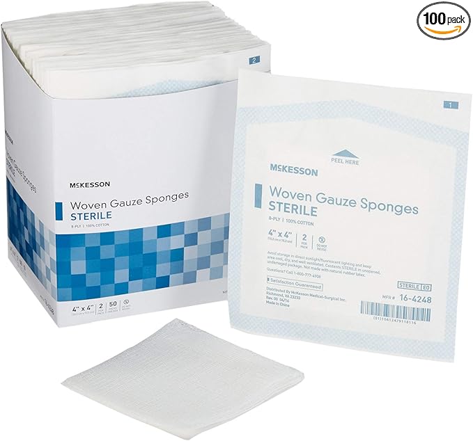 Gauze Sponges Sterile (Size 2 in x 2 in / Size 4 in x 4 in), 1 pack - Image 2
